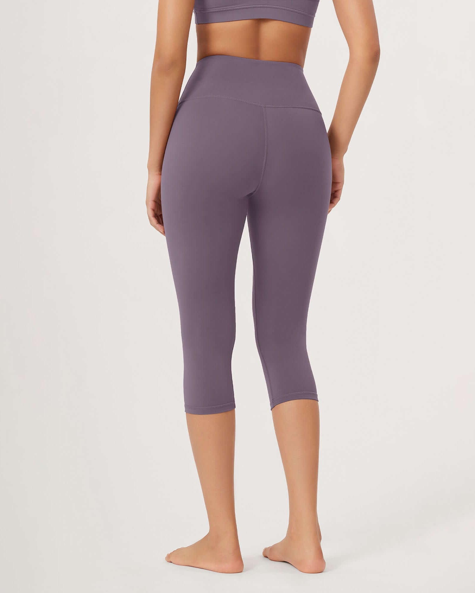 ODLEX 2-Pack 19 High Waist Knee Length Workout Athletic Running Capris Leggings - ododos