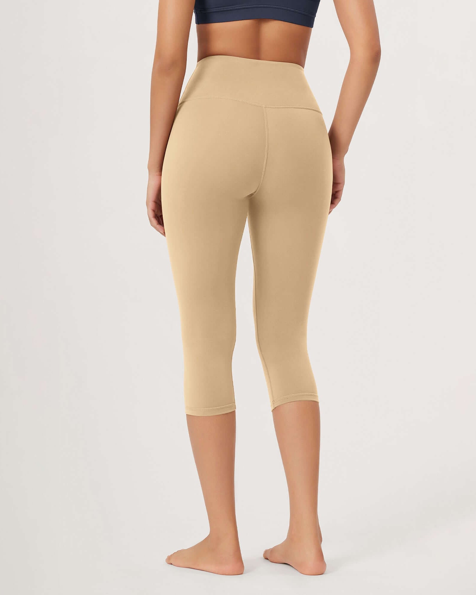 ODLEX 2-Pack 19 High Waist Knee Length Workout Athletic Running Capris Leggings - ododos