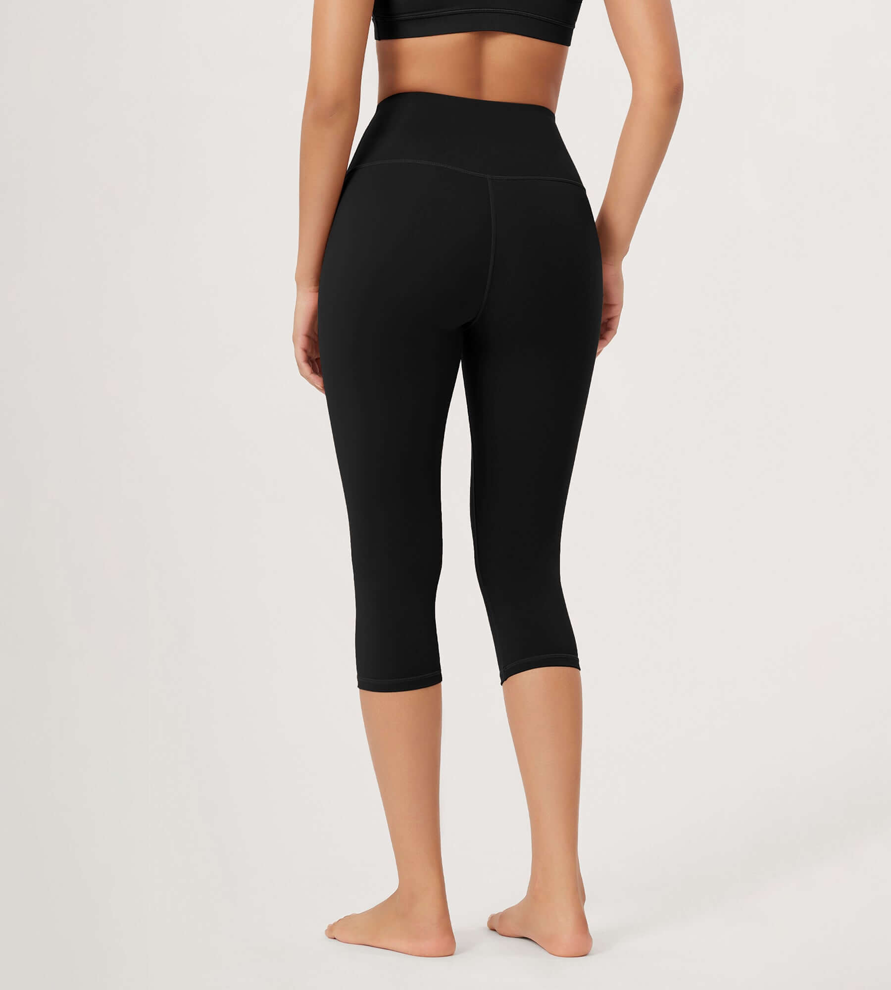 ODLEX 2-Pack 19 High Waist Knee Length Workout Athletic Running Capris Leggings - ododos