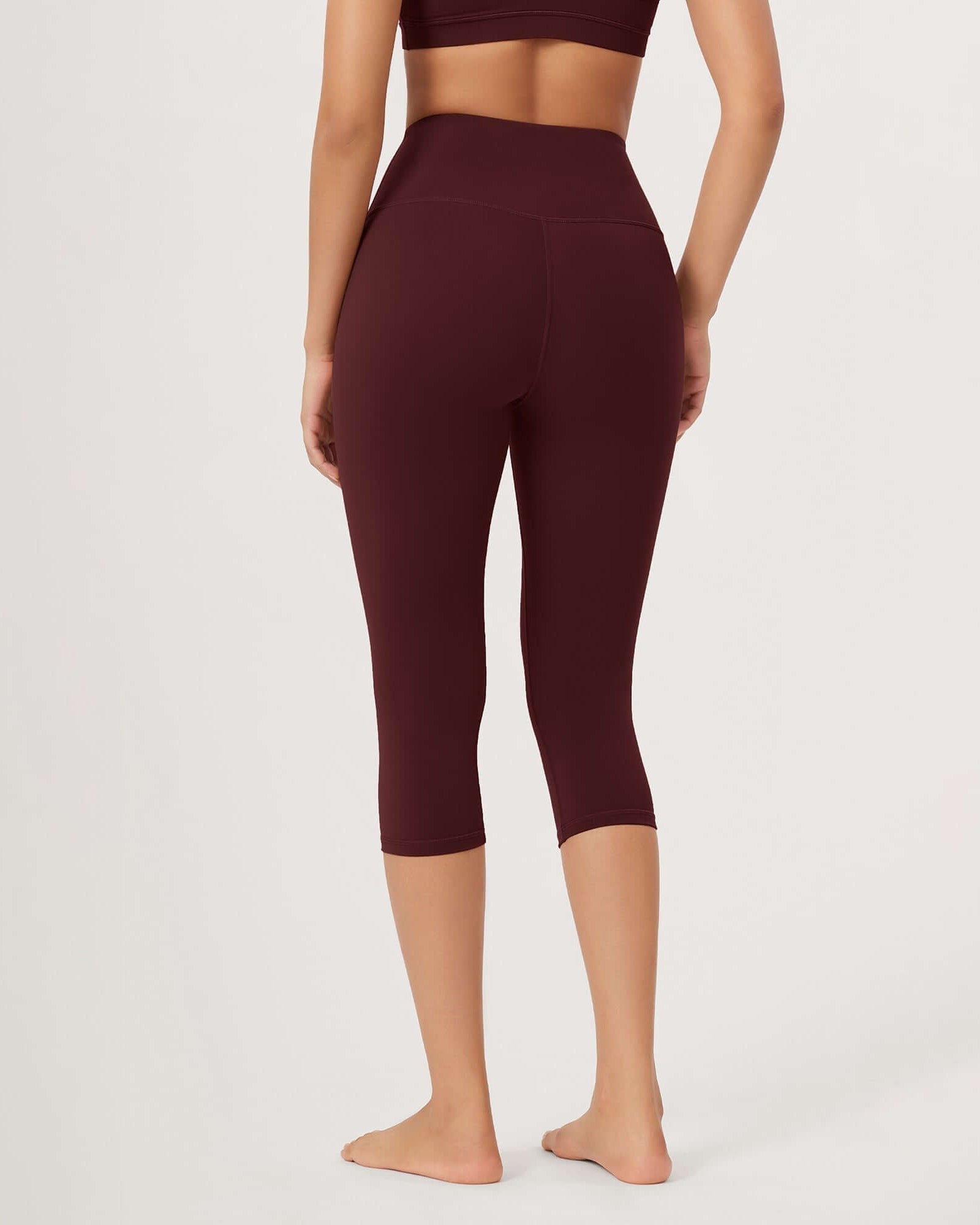 ODLEX 2-Pack 19 High Waist Knee Length Workout Athletic Running Capris Leggings - ododos