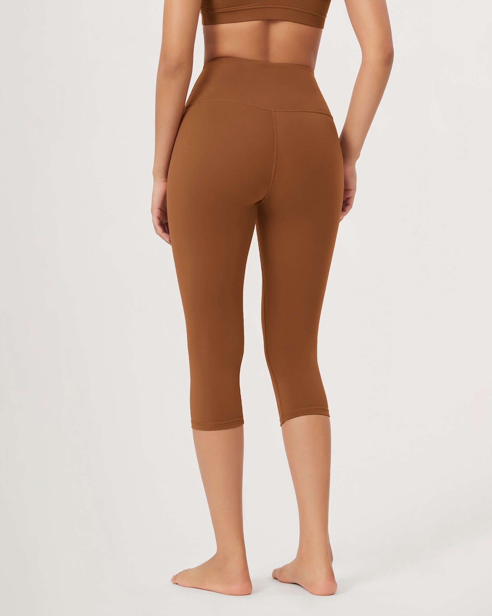 ODLEX 2-Pack 19 High Waist Knee Length Workout Athletic Running Capris Leggings - ododos