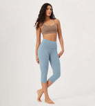ODLEX 2-Pack 19 High Waist Knee Length Workout Athletic Running Capris Leggings - ododos