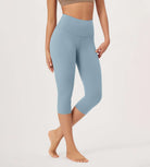ODLEX 2-Pack 19 High Waist Knee Length Workout Athletic Running Capris Leggings - ododos