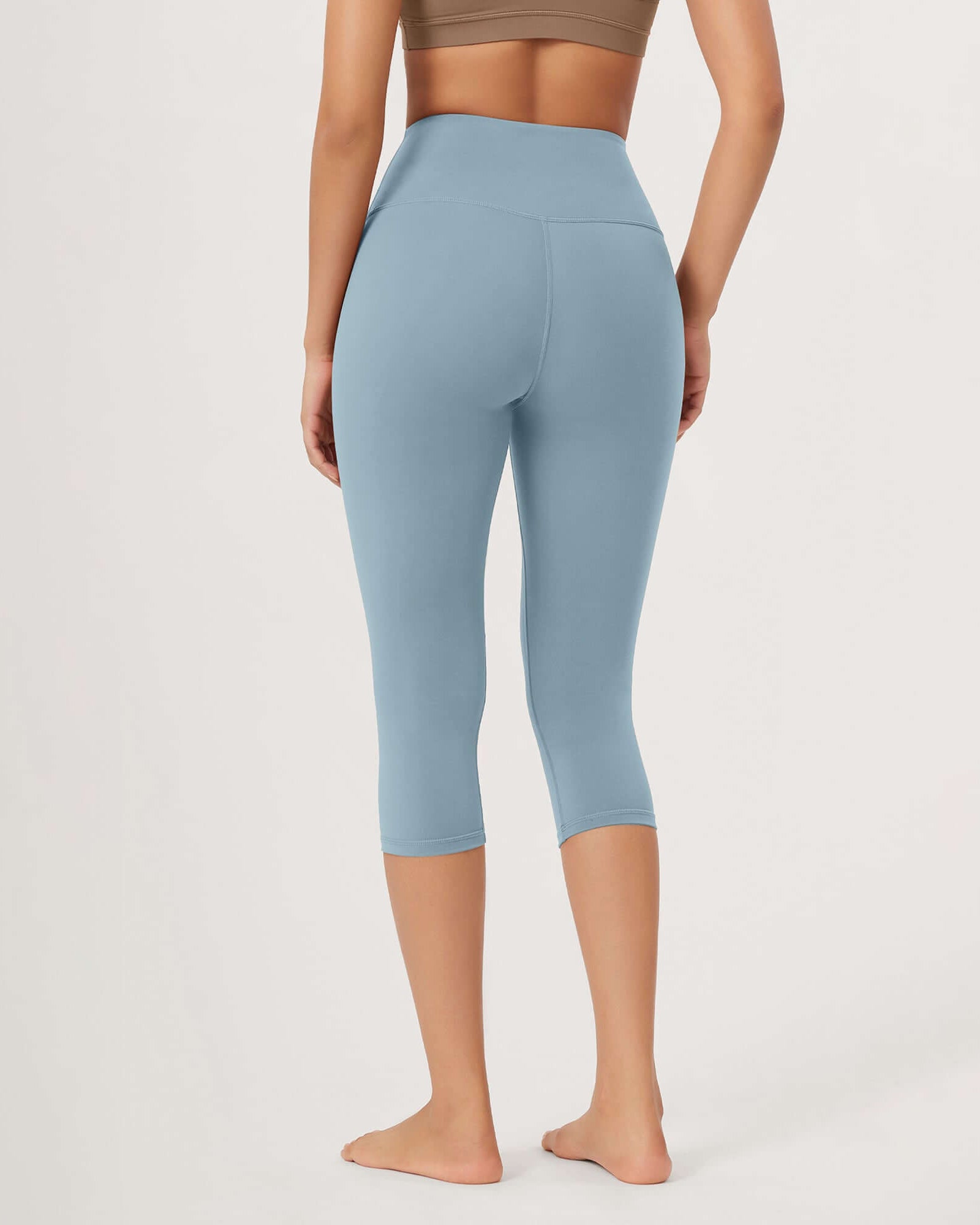 ODLEX 2-Pack 19 High Waist Knee Length Workout Athletic Running Capris Leggings - ododos