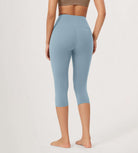 ODLEX 2-Pack 19 High Waist Knee Length Workout Athletic Running Capris Leggings - ododos