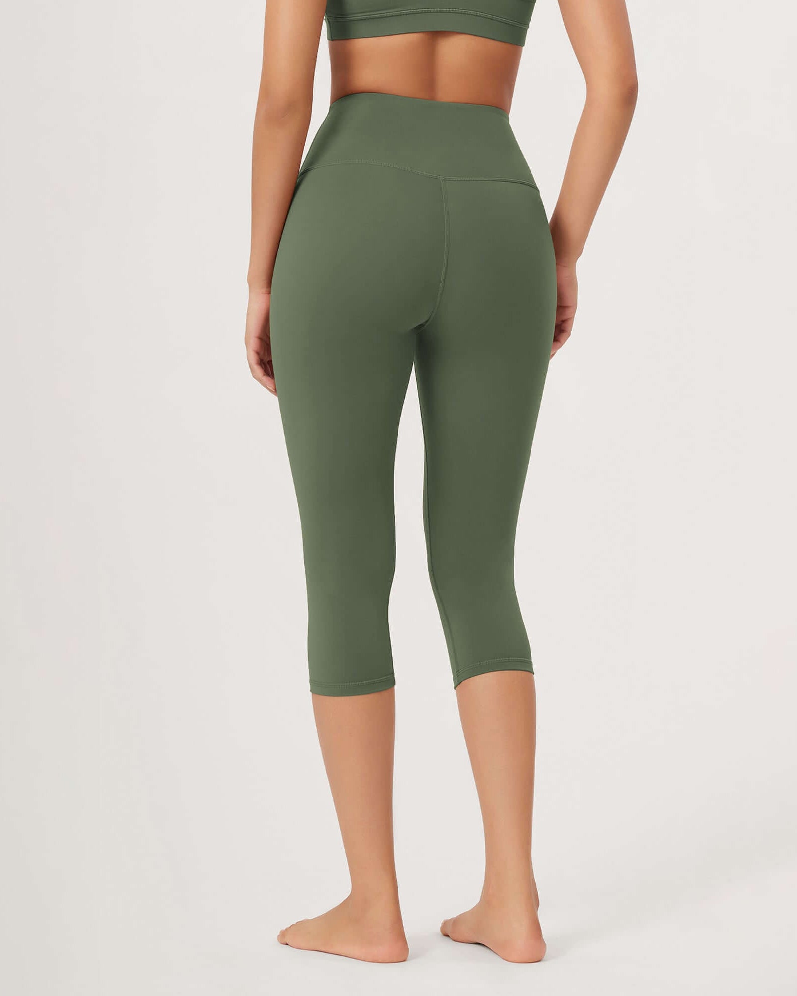 ODLEX 2-Pack 19 High Waist Knee Length Workout Athletic Running Capris Leggings - ododos