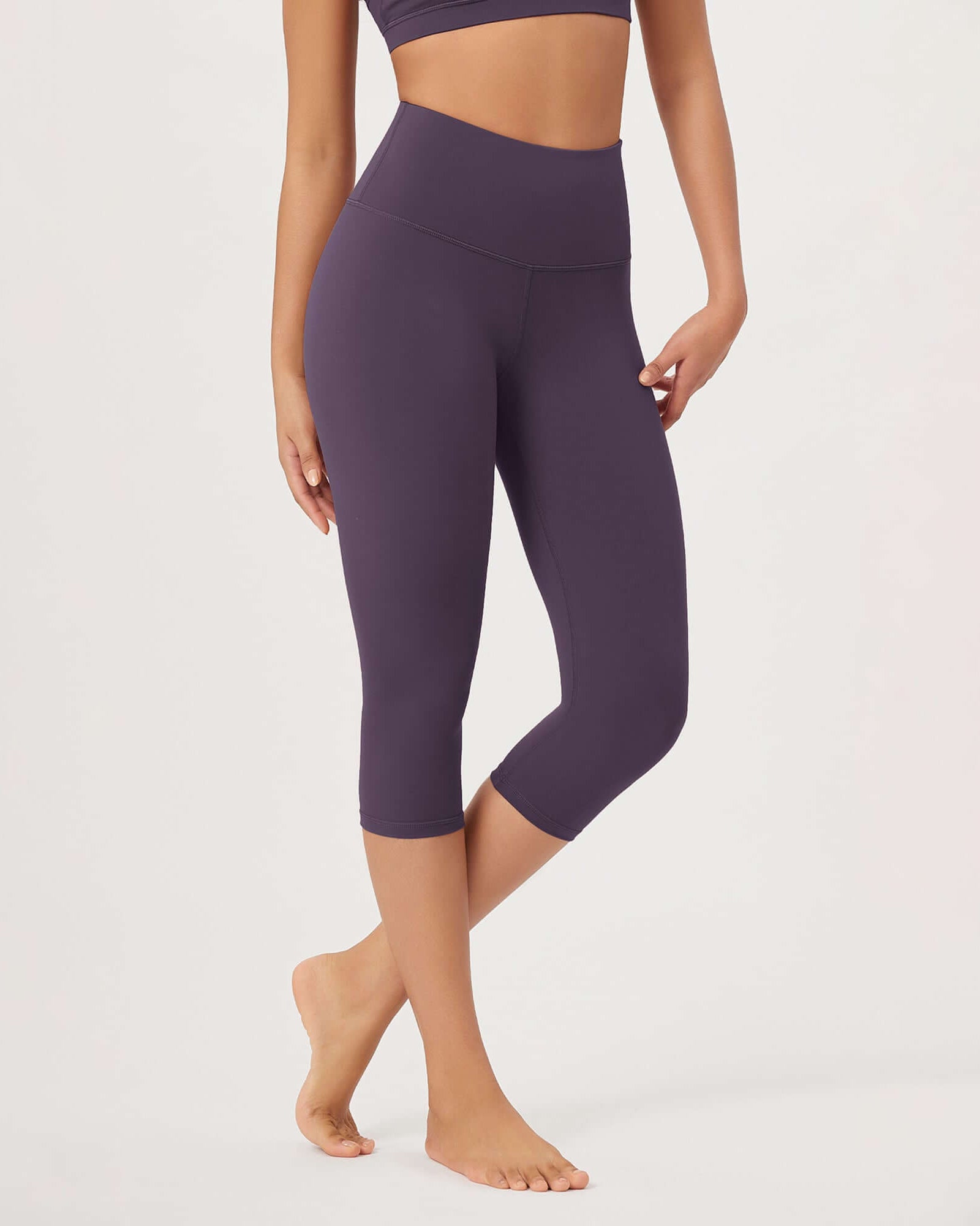 ODLEX 2-Pack 19 High Waist Knee Length Workout Athletic Running Capris Leggings - ododos