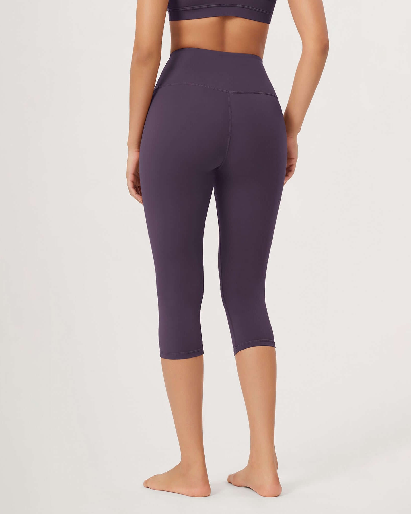 ODLEX 2-Pack 19 High Waist Knee Length Workout Athletic Running Capris Leggings - ododos