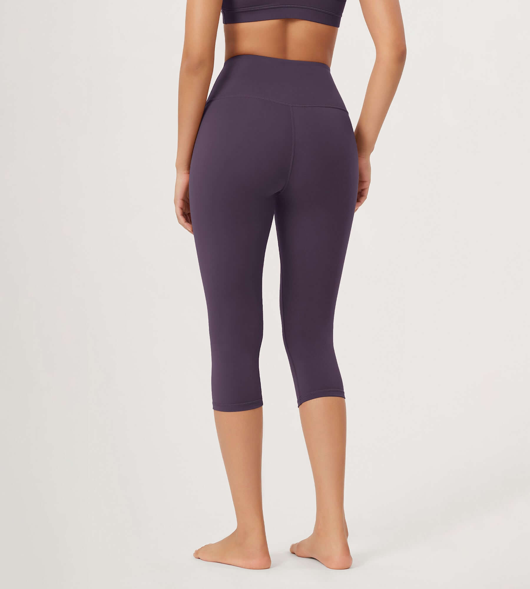 ODLEX 2-Pack 19 High Waist Knee Length Workout Athletic Running Capris Leggings - ododos