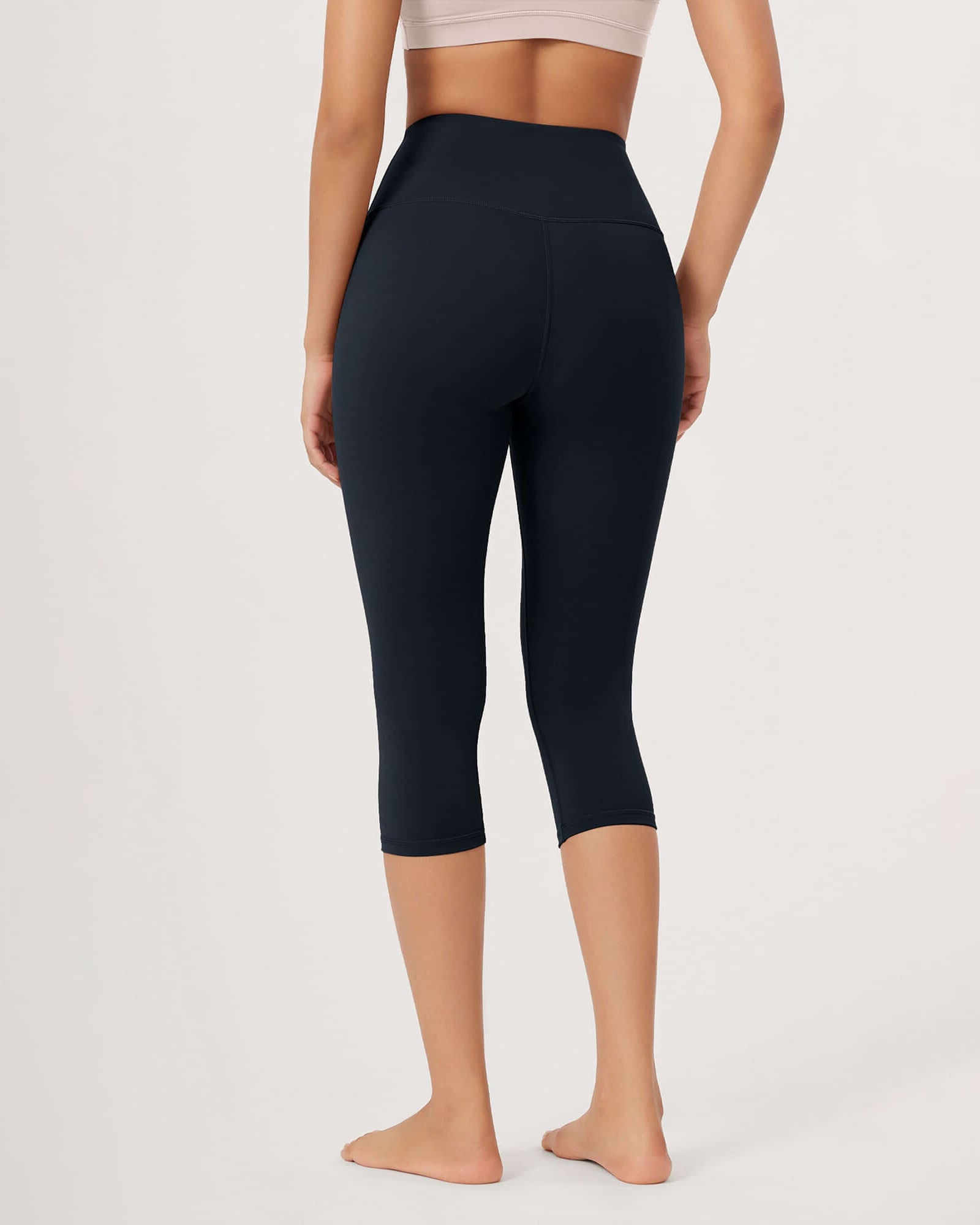 ODLEX 2-Pack 19 High Waist Knee Length Workout Athletic Running Capris Leggings - ododos