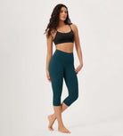 ODLEX 2-Pack 19 High Waist Knee Length Workout Athletic Running Capris Leggings - ododos