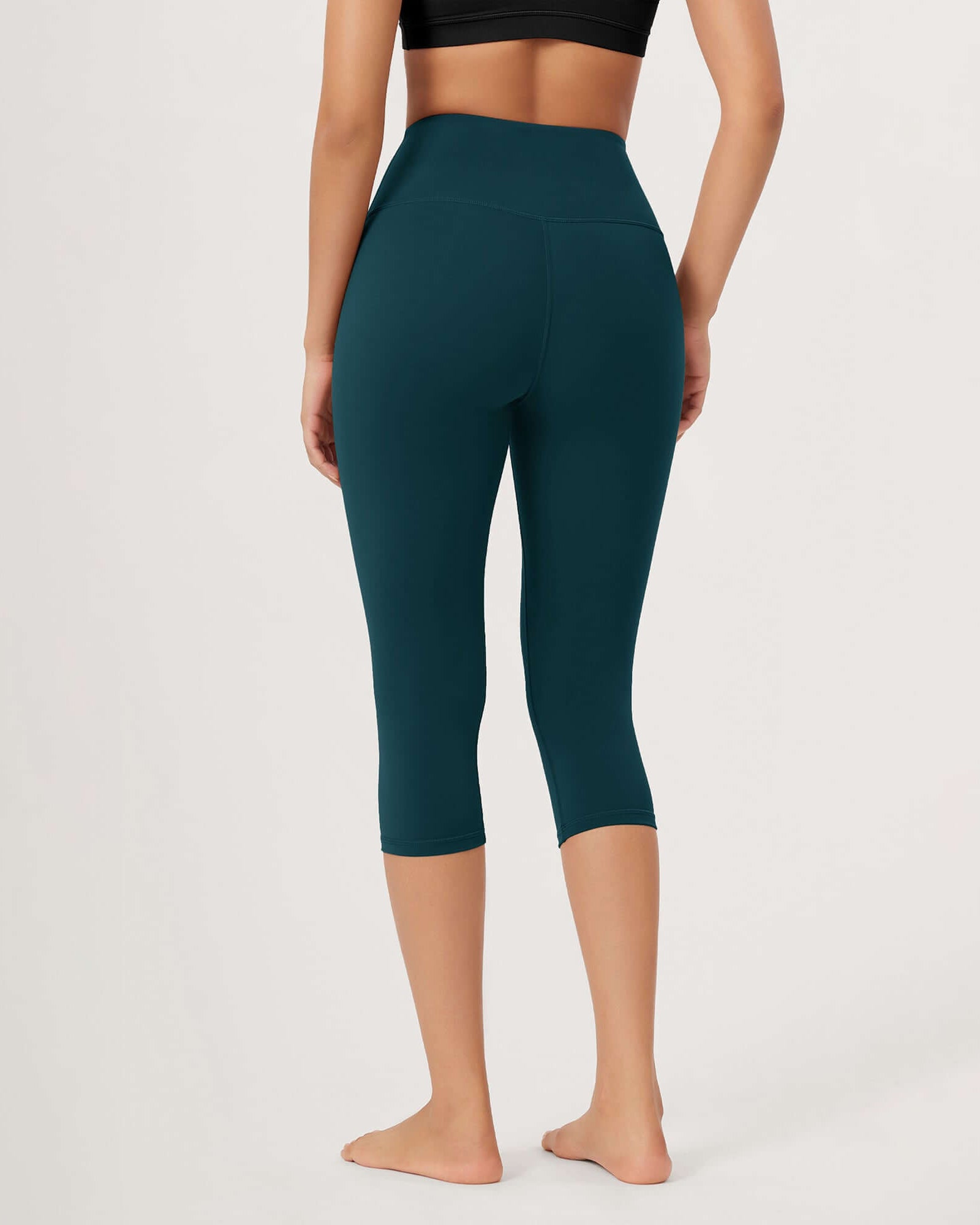 ODLEX 2-Pack 19 High Waist Knee Length Workout Athletic Running Capris Leggings - ododos