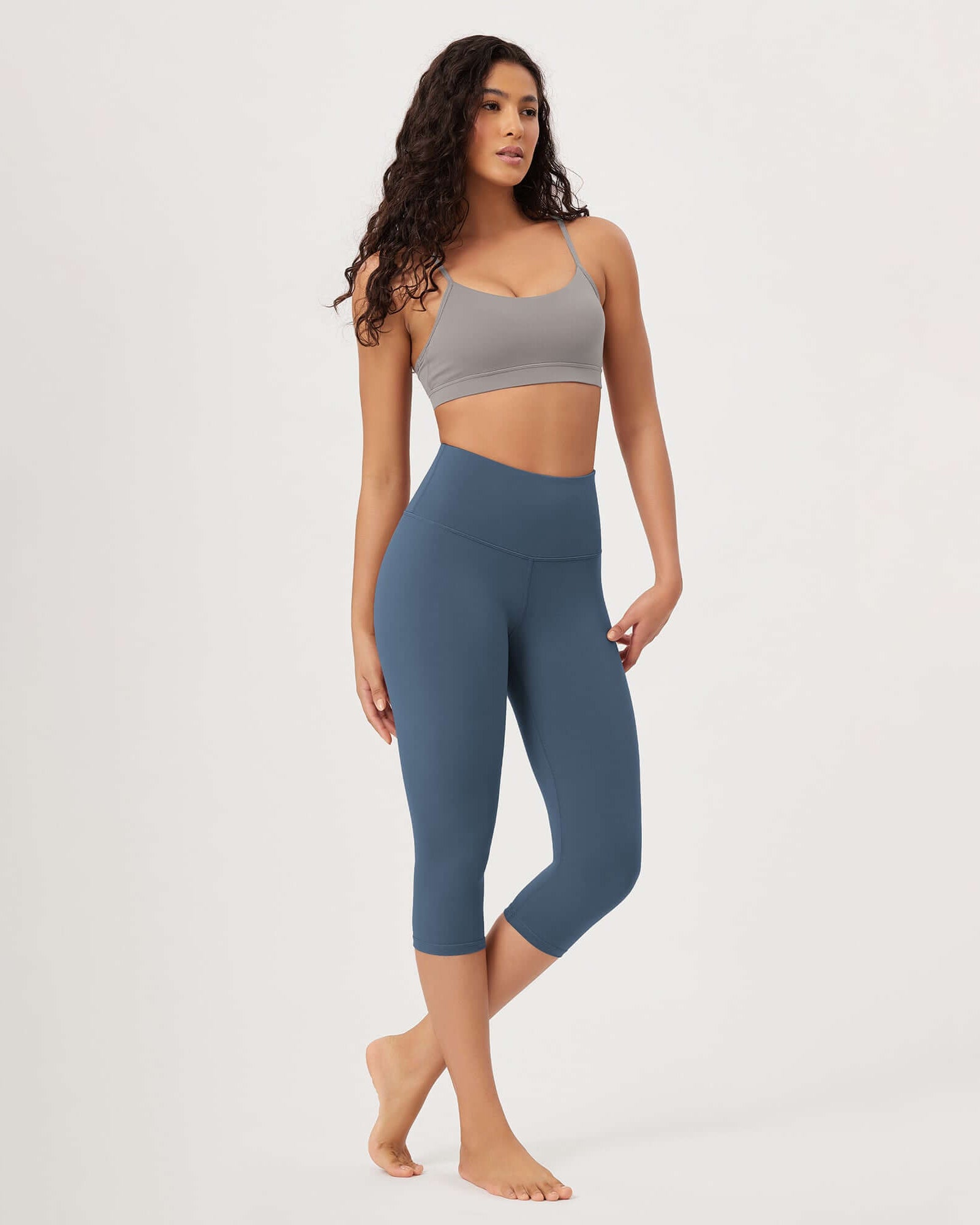 ODLEX 2-Pack 19 High Waist Knee Length Workout Athletic Running Capris Leggings - ododos