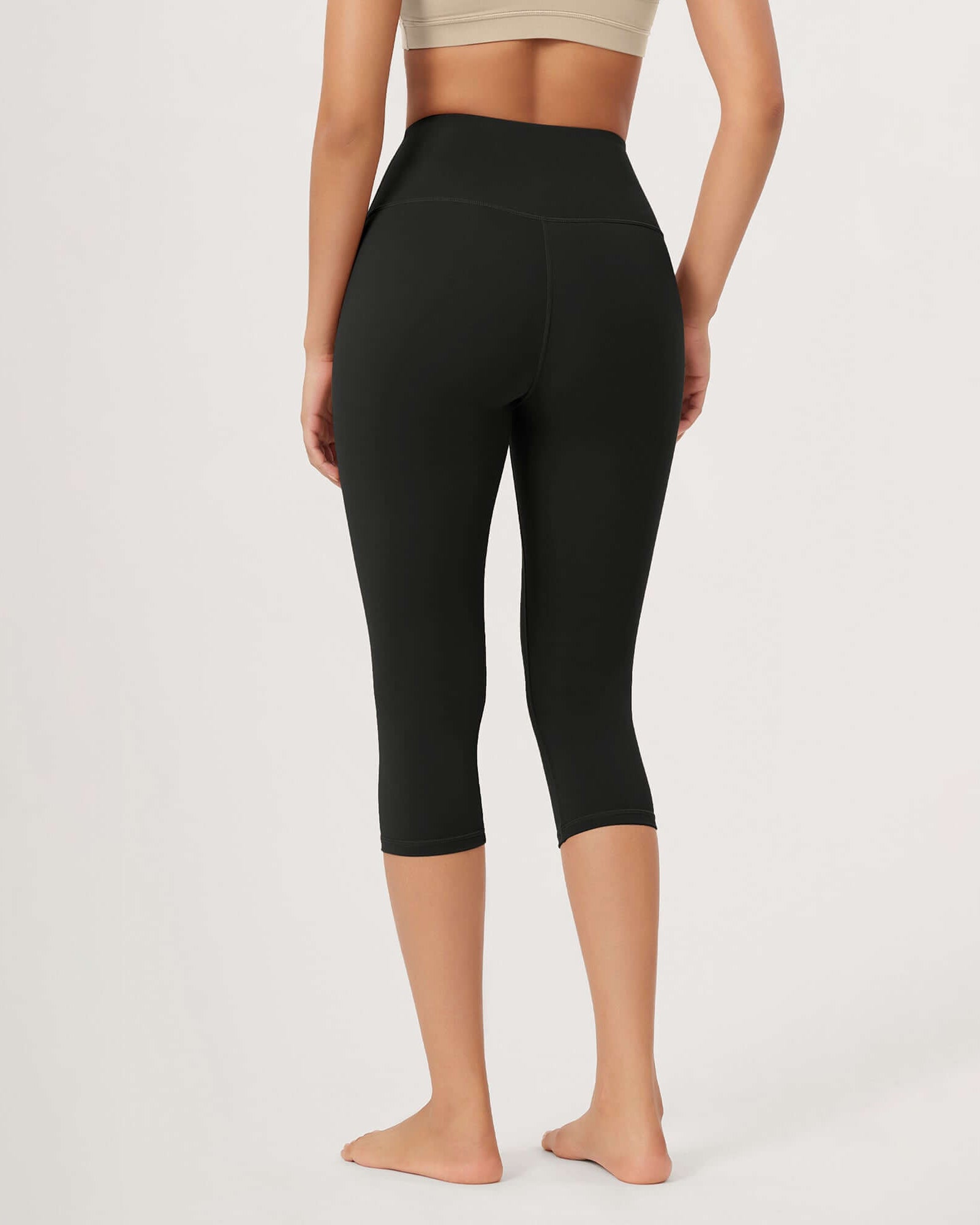 ODLEX 2-Pack 19 High Waist Knee Length Workout Athletic Running Capris Leggings - ododos