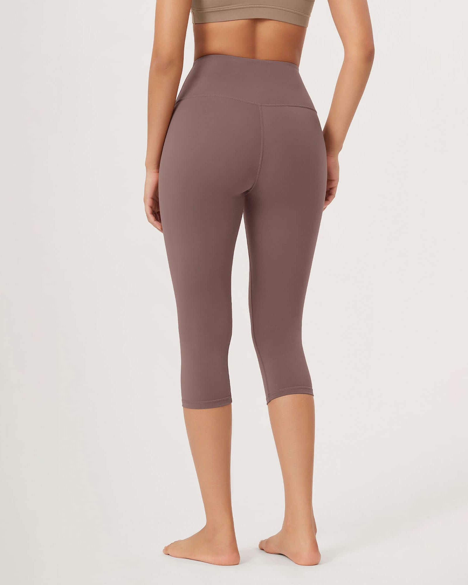 ODLEX 2-Pack 19 High Waist Knee Length Workout Athletic Running Capris Leggings - ododos