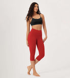 ODLEX 2-Pack 19 High Waist Knee Length Workout Athletic Running Capris Leggings - ododos