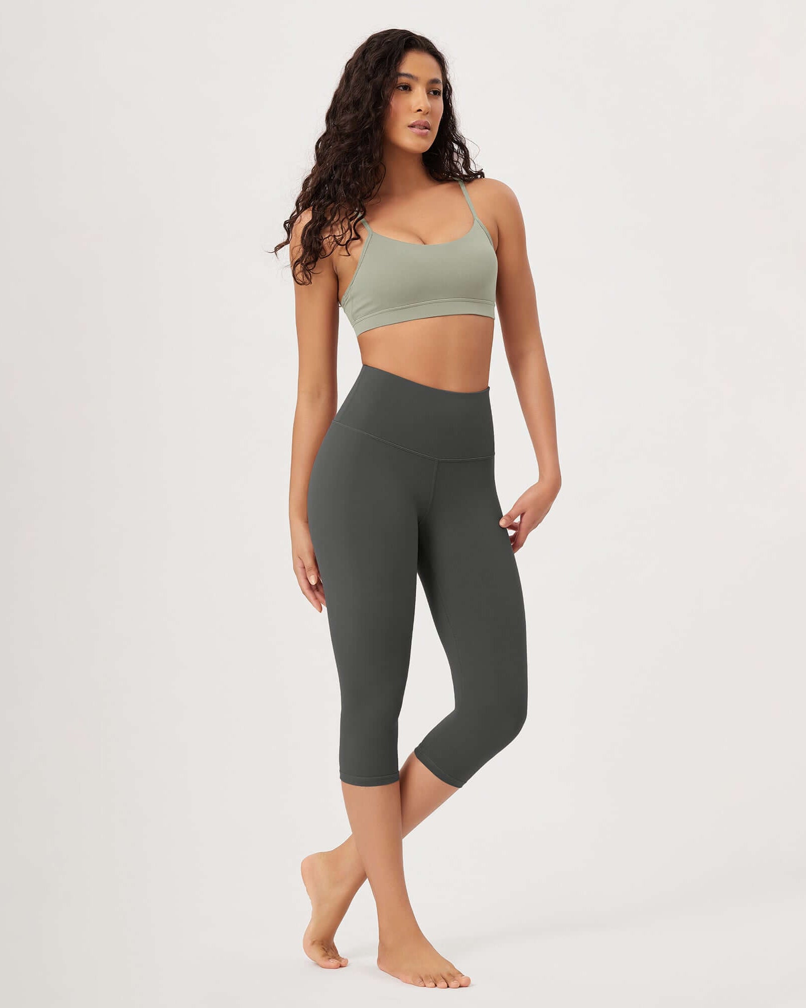 ODLEX 19 High Waist Knee Length Workout Athletic Running Capris Leggings - ododos