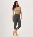 ODLEX 19 High Waist Knee Length Workout Athletic Running Capris Leggings - ododos