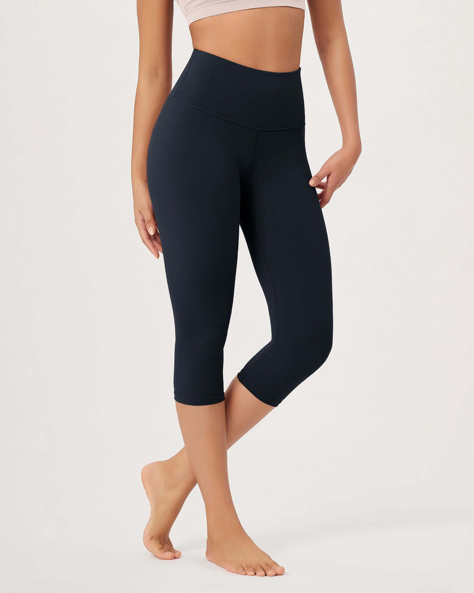 ODLEX 19 High Waist Knee Length Workout Athletic Running Capris Leggings - ododos