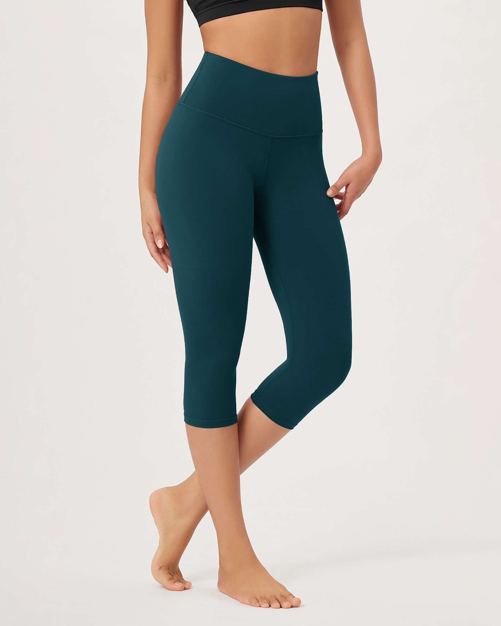 ODLEX 19 High Waist Knee Length Workout Athletic Running Capris Leggings - ododos