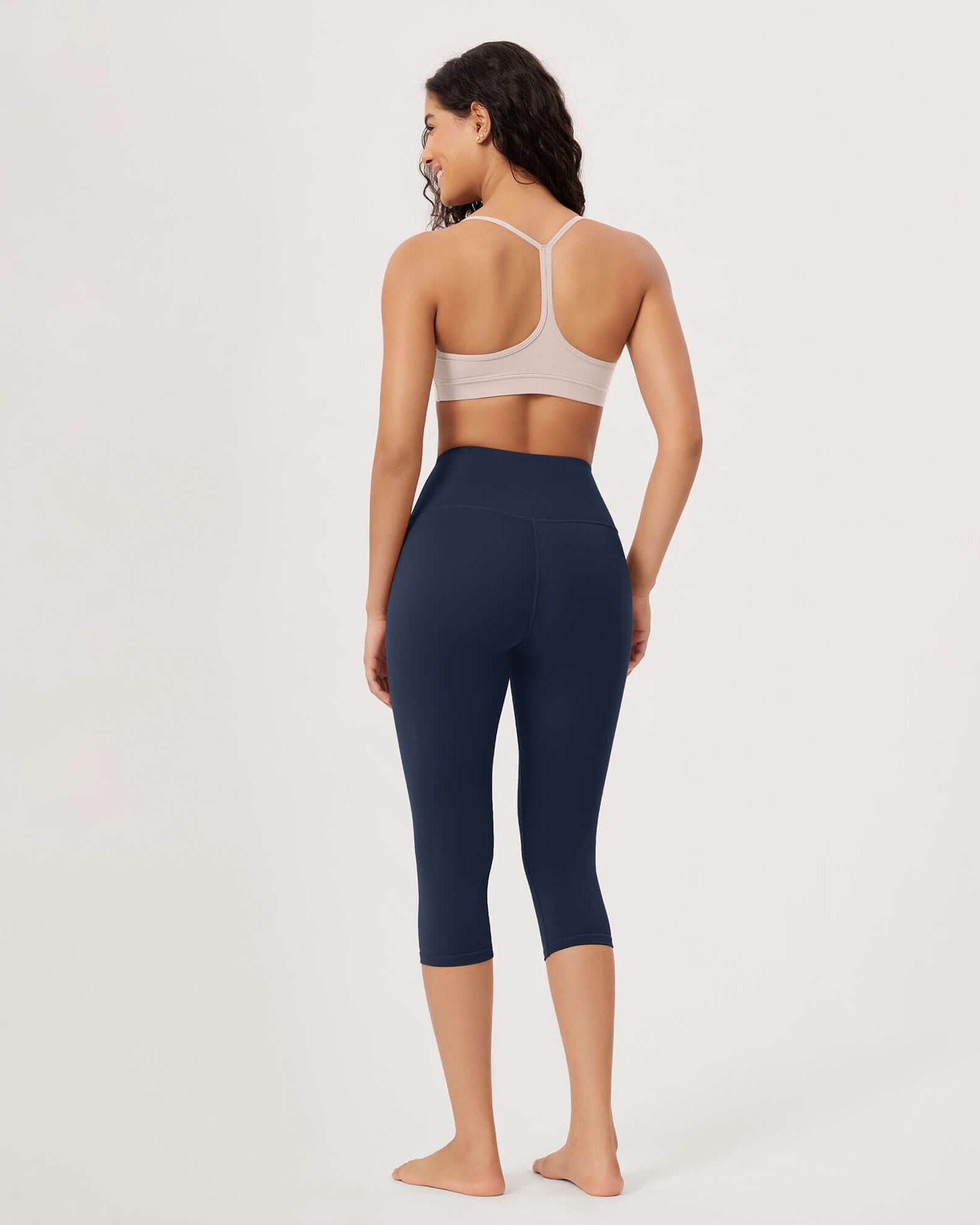 ODLEX 19 High Waist Knee Length Workout Athletic Running Capris Leggings - ododos