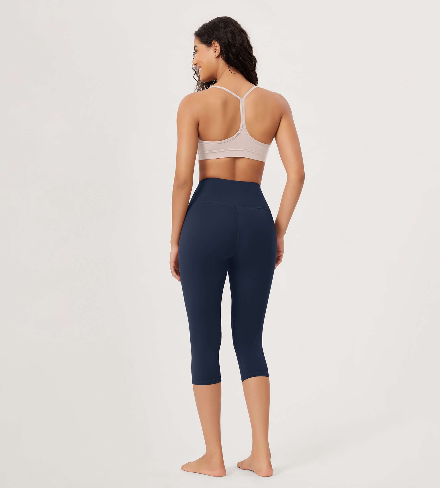 ODLEX 19 High Waist Knee Length Workout Athletic Running Capris Leggings - ododos