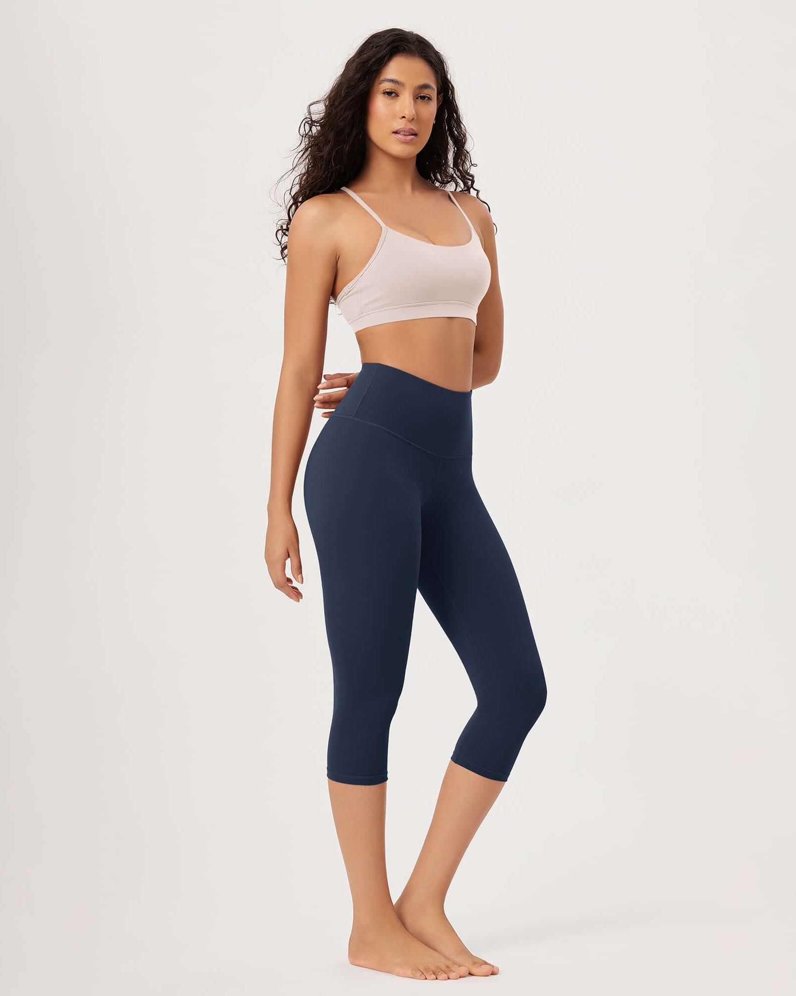 ODLEX 19 High Waist Knee Length Workout Athletic Running Capris Leggings - ododos