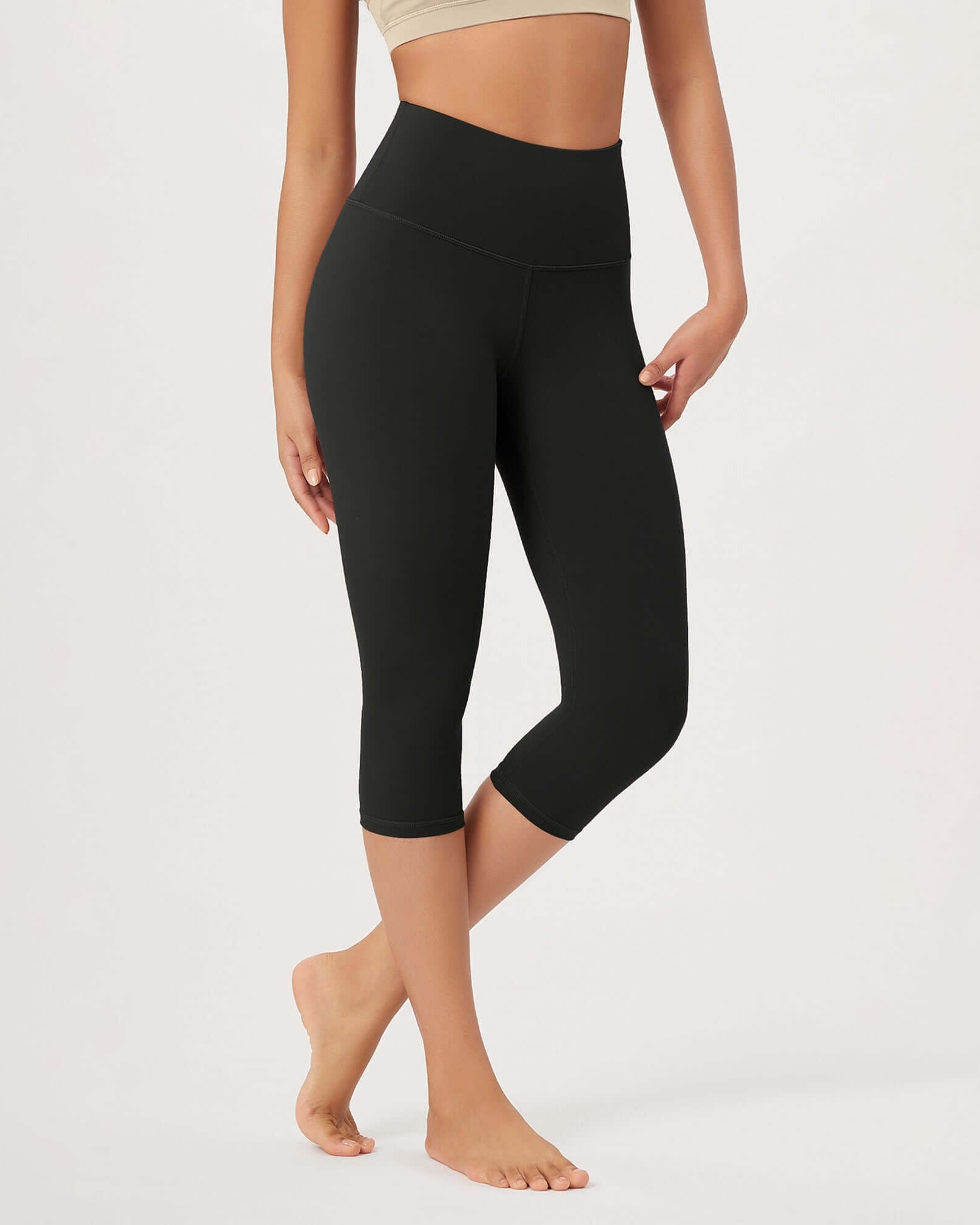 ODLEX 19 High Waist Knee Length Workout Athletic Running Capris Leggings - ododos