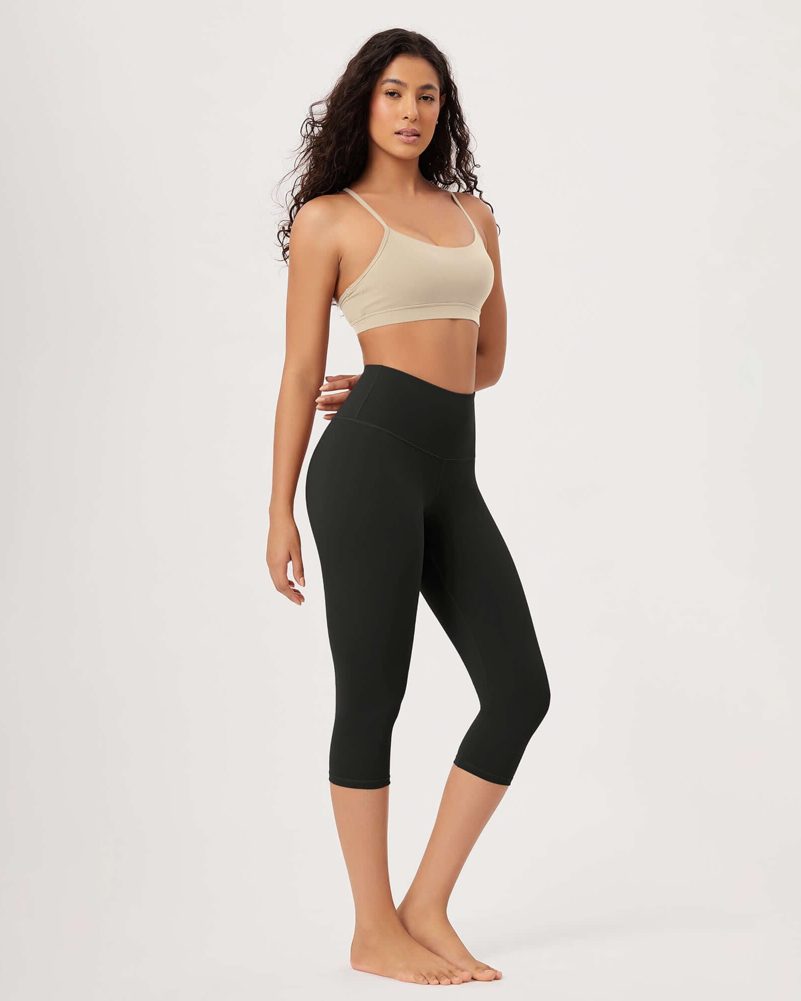 ODLEX 19 High Waist Knee Length Workout Athletic Running Capris Leggings - ododos