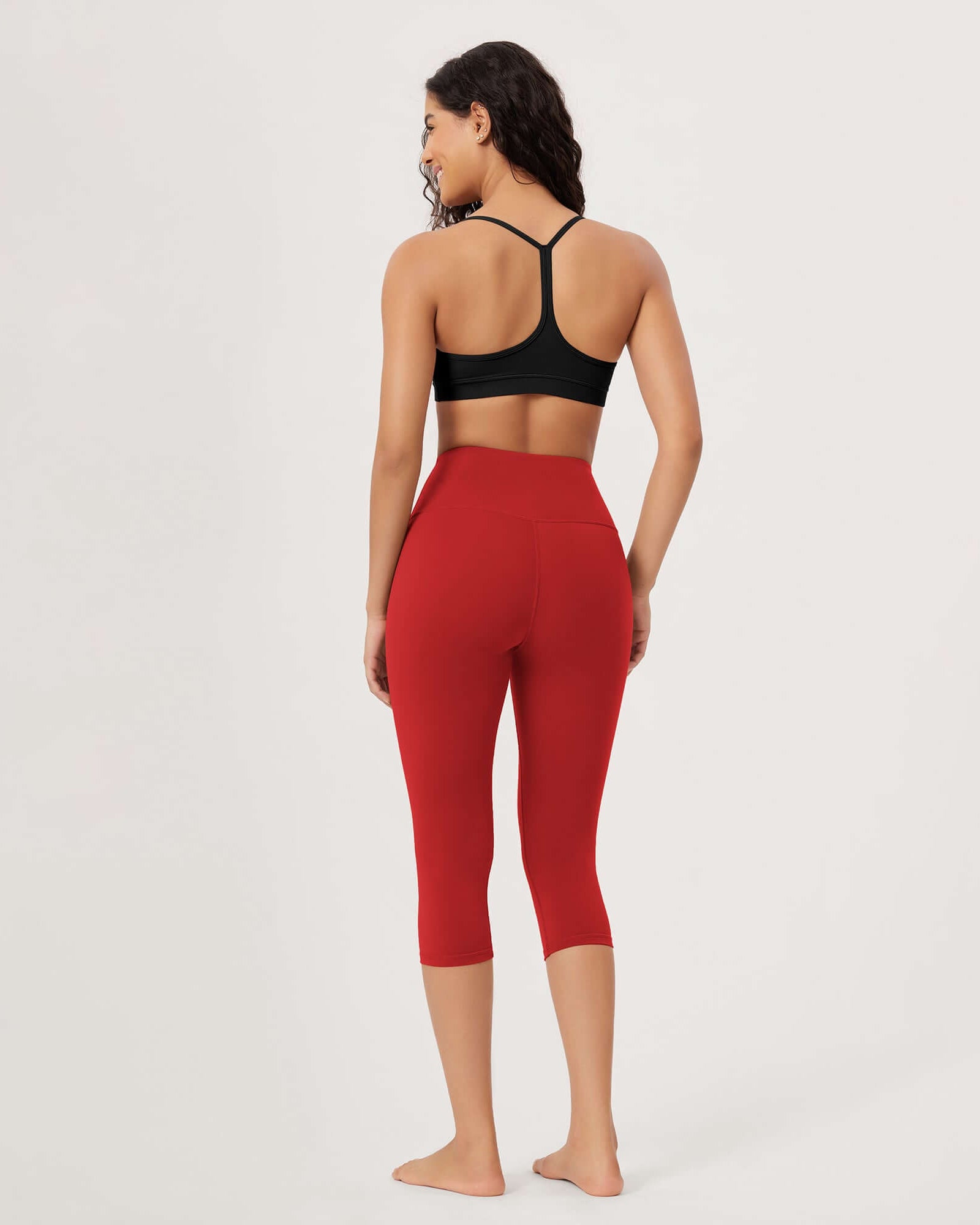 ODLEX 19 High Waist Knee Length Workout Athletic Running Capris Leggings - ododos