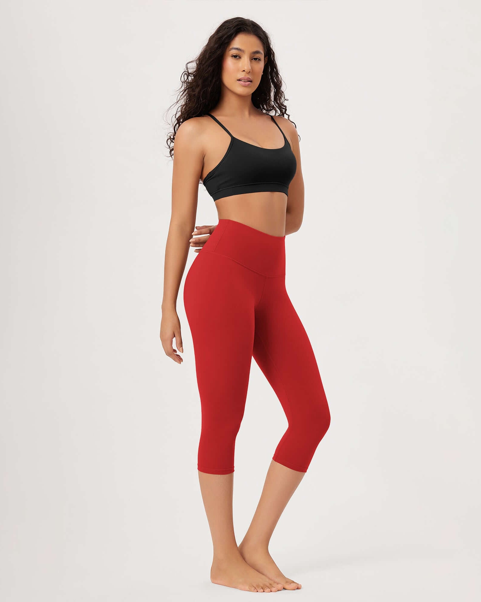 ODLEX 19 High Waist Knee Length Workout Athletic Running Capris Leggings - ododos