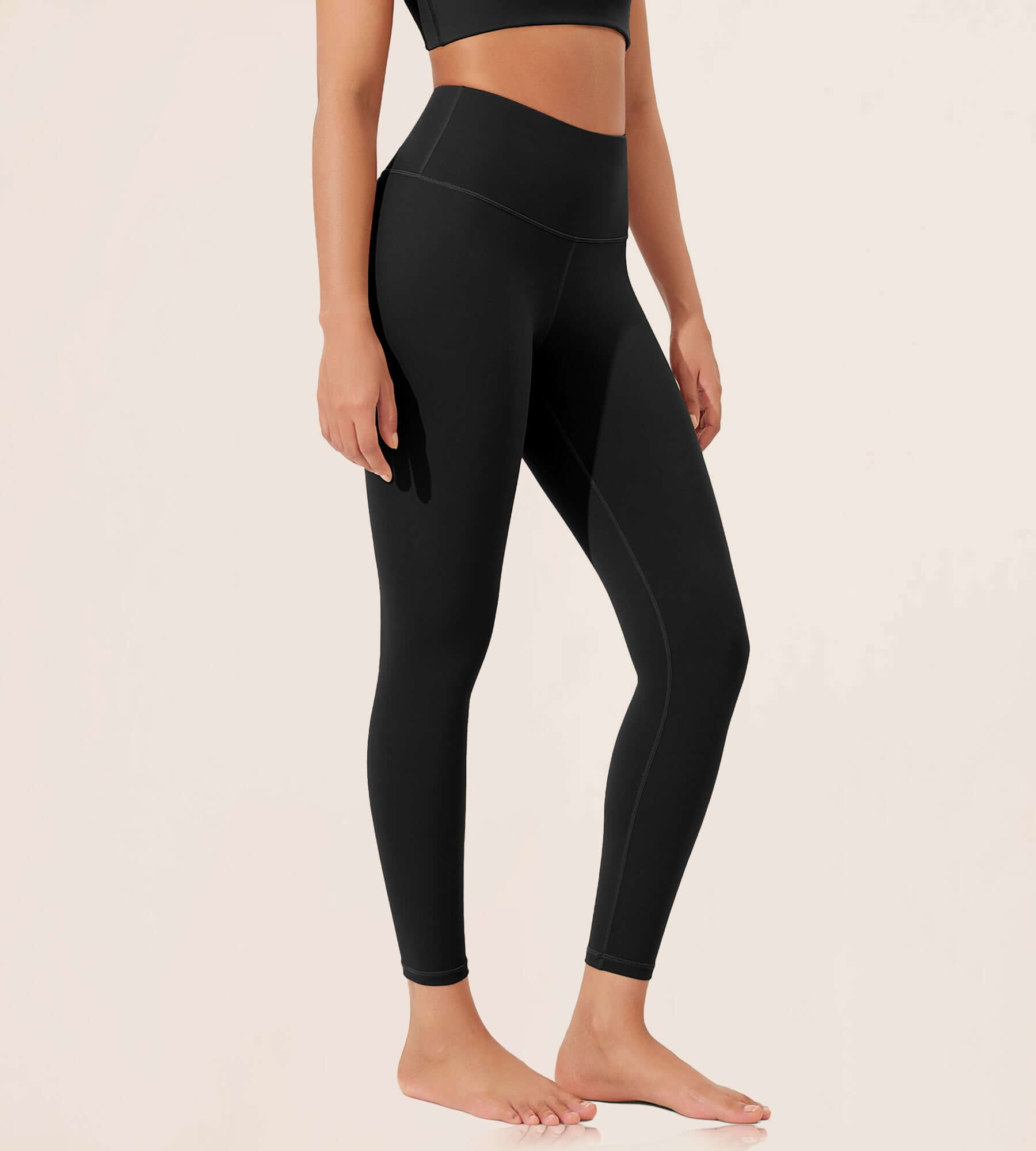 ODLEX 25 High Waist Workout Tummy Control Atheltic Leggings Black - ododos