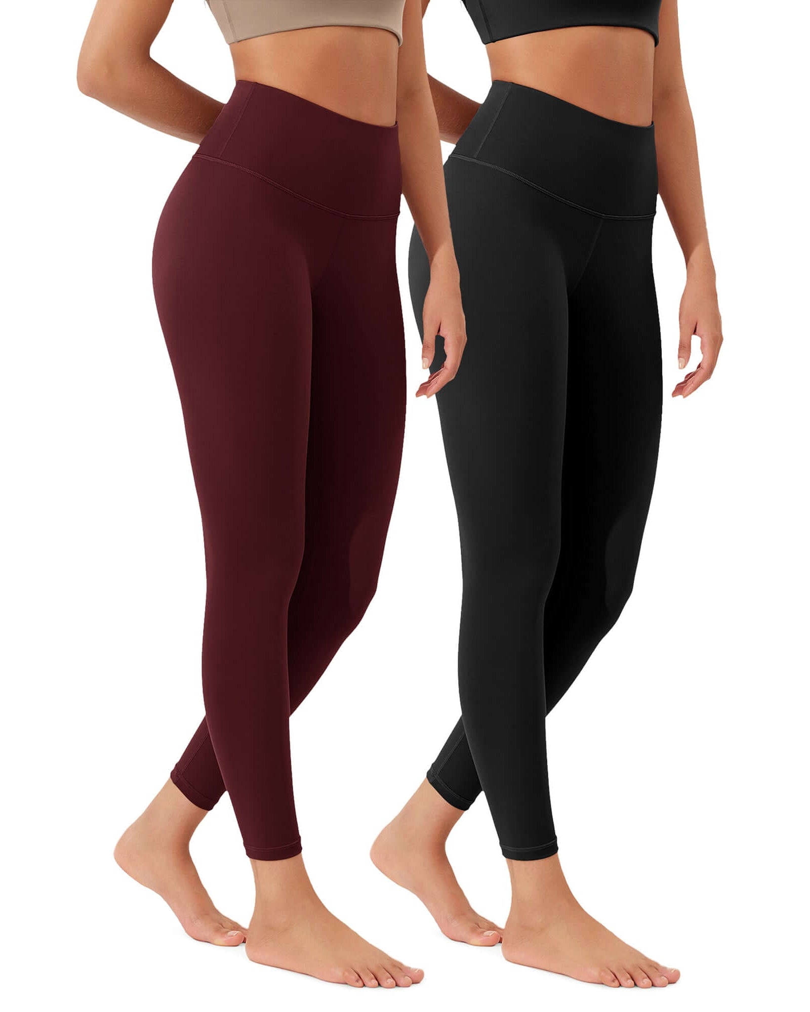 ODLEX 2-Pack 25 High Waist Workout Tummy Control Atheltic Leggings - ododos
