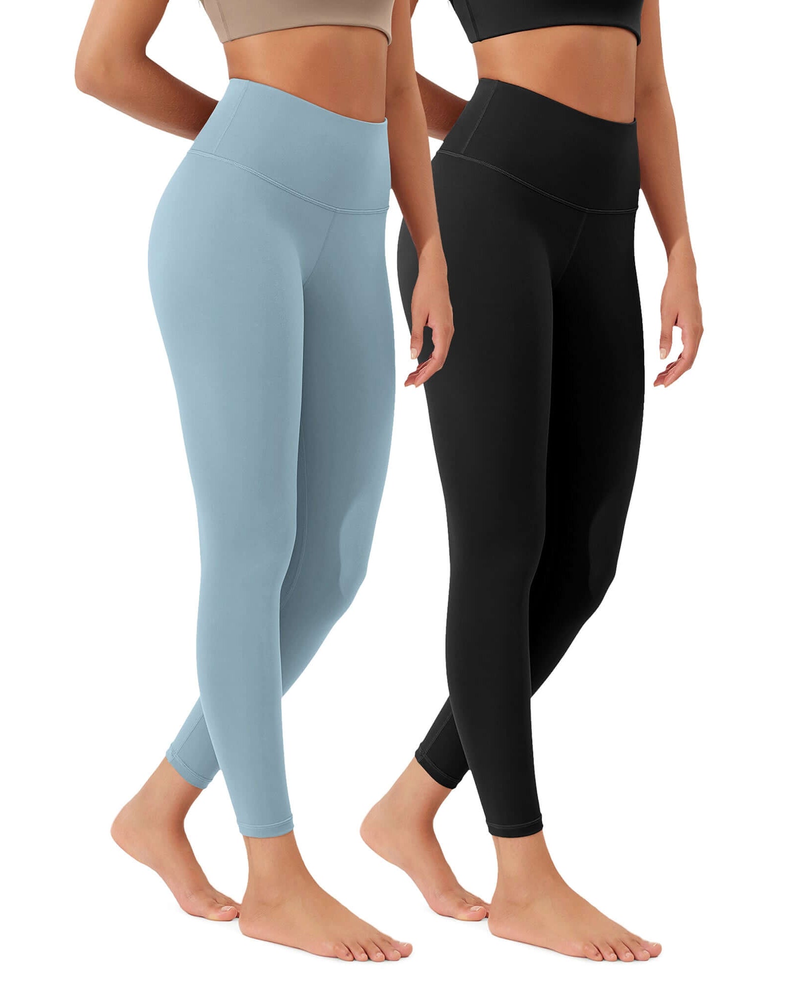 ODLEX 2-Pack 25 High Waist Workout Tummy Control Atheltic Leggings - ododos