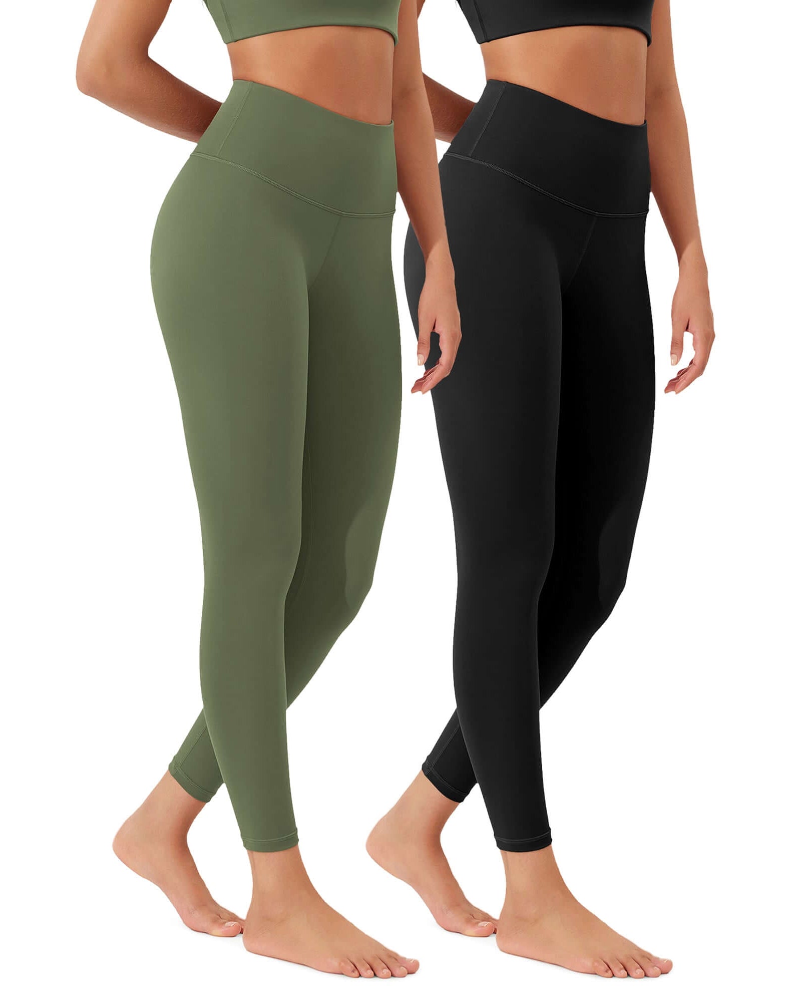 ODLEX 2-Pack 25 High Waist Workout Tummy Control Atheltic Leggings - ododos