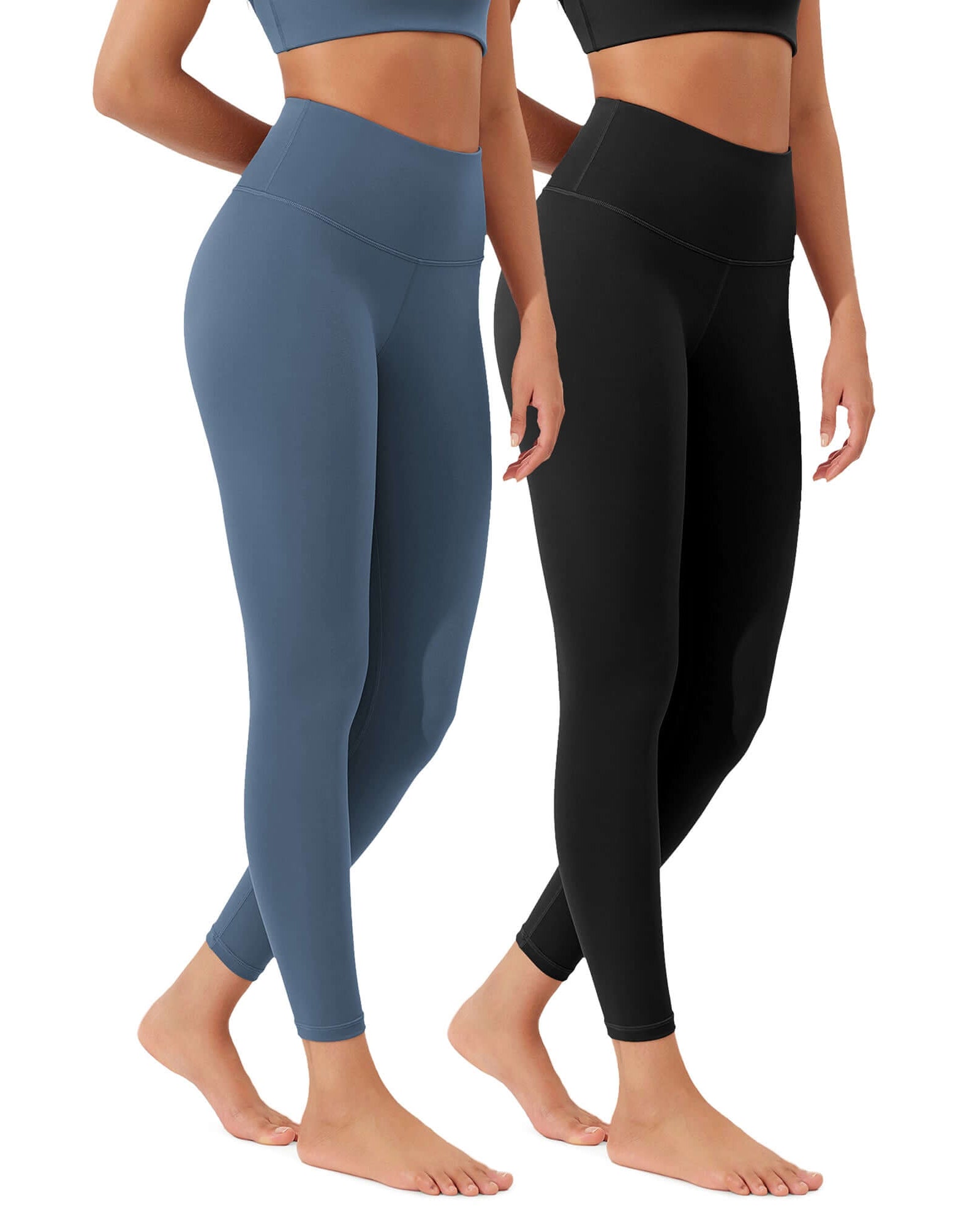 ODLEX 2-Pack 25 High Waist Workout Tummy Control Atheltic Leggings - ododos
