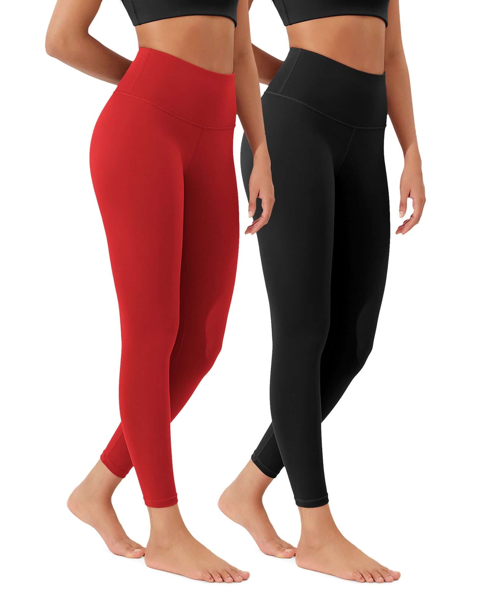 ODLEX 2-Pack 25 High Waist Workout Tummy Control Atheltic Leggings - ododos
