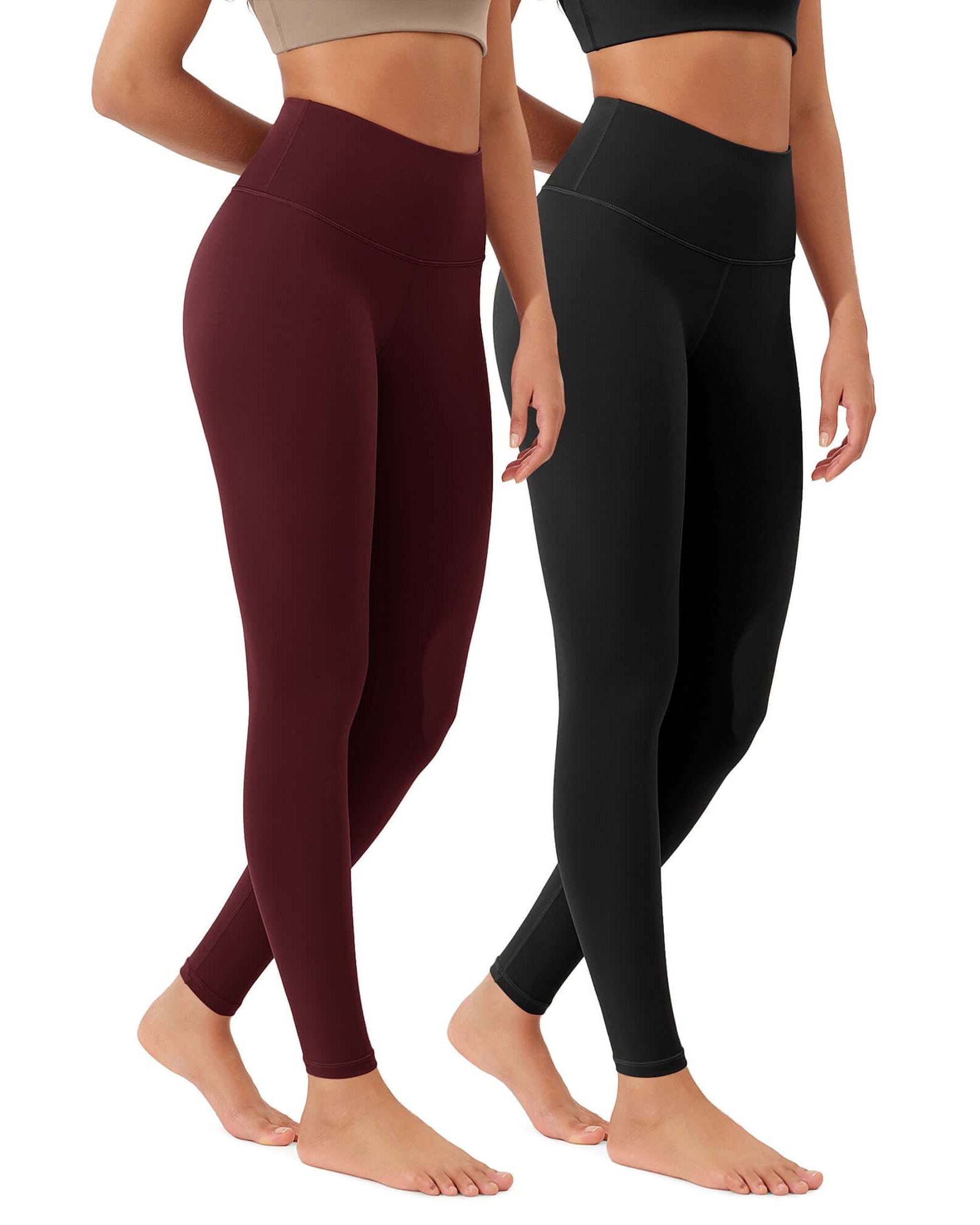 ODLEX 2-Pack 28 High Waist Workout Tummy Control Atheltic Leggings - ododos
