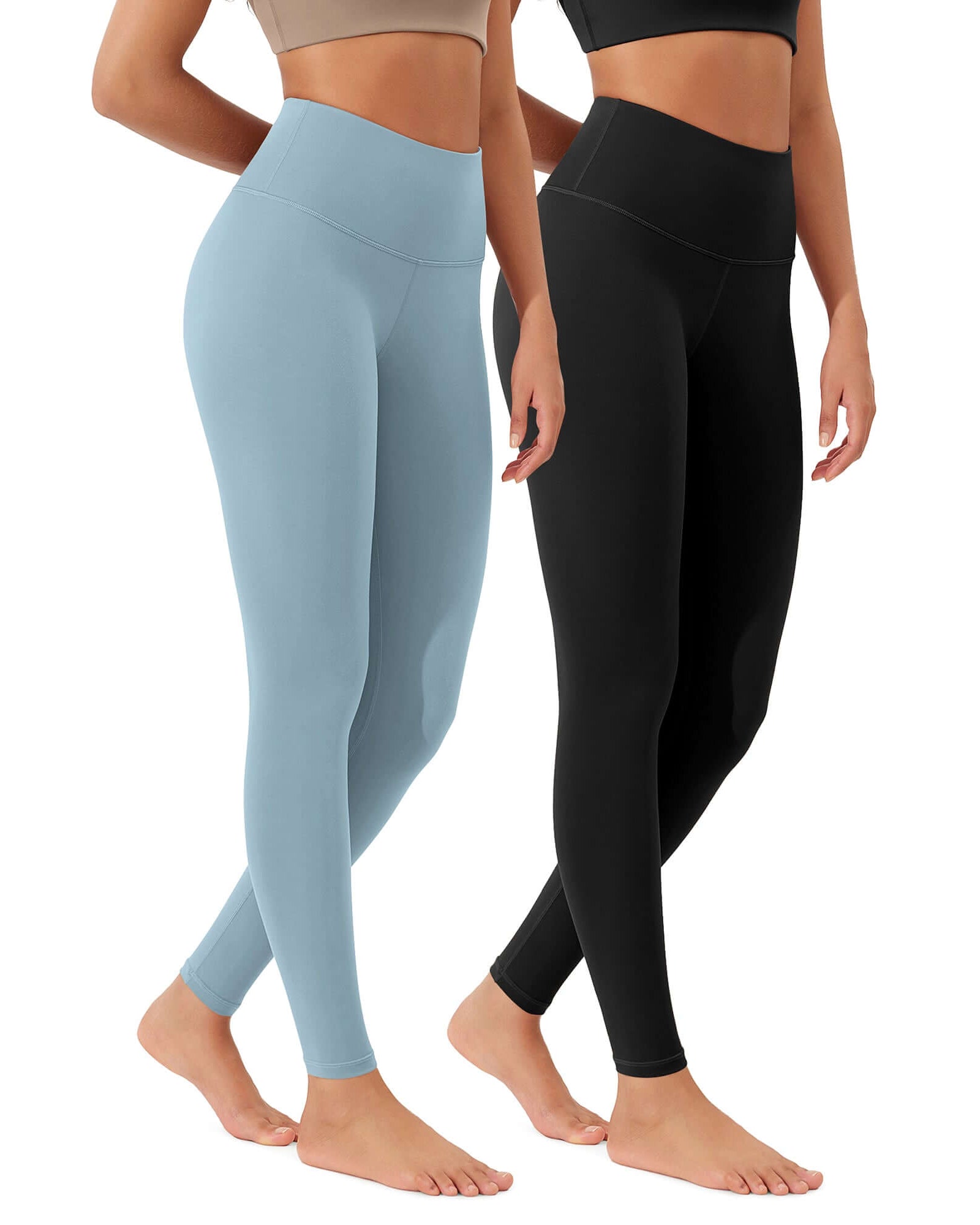 ODLEX 2-Pack 28 High Waist Workout Tummy Control Atheltic Leggings - ododos