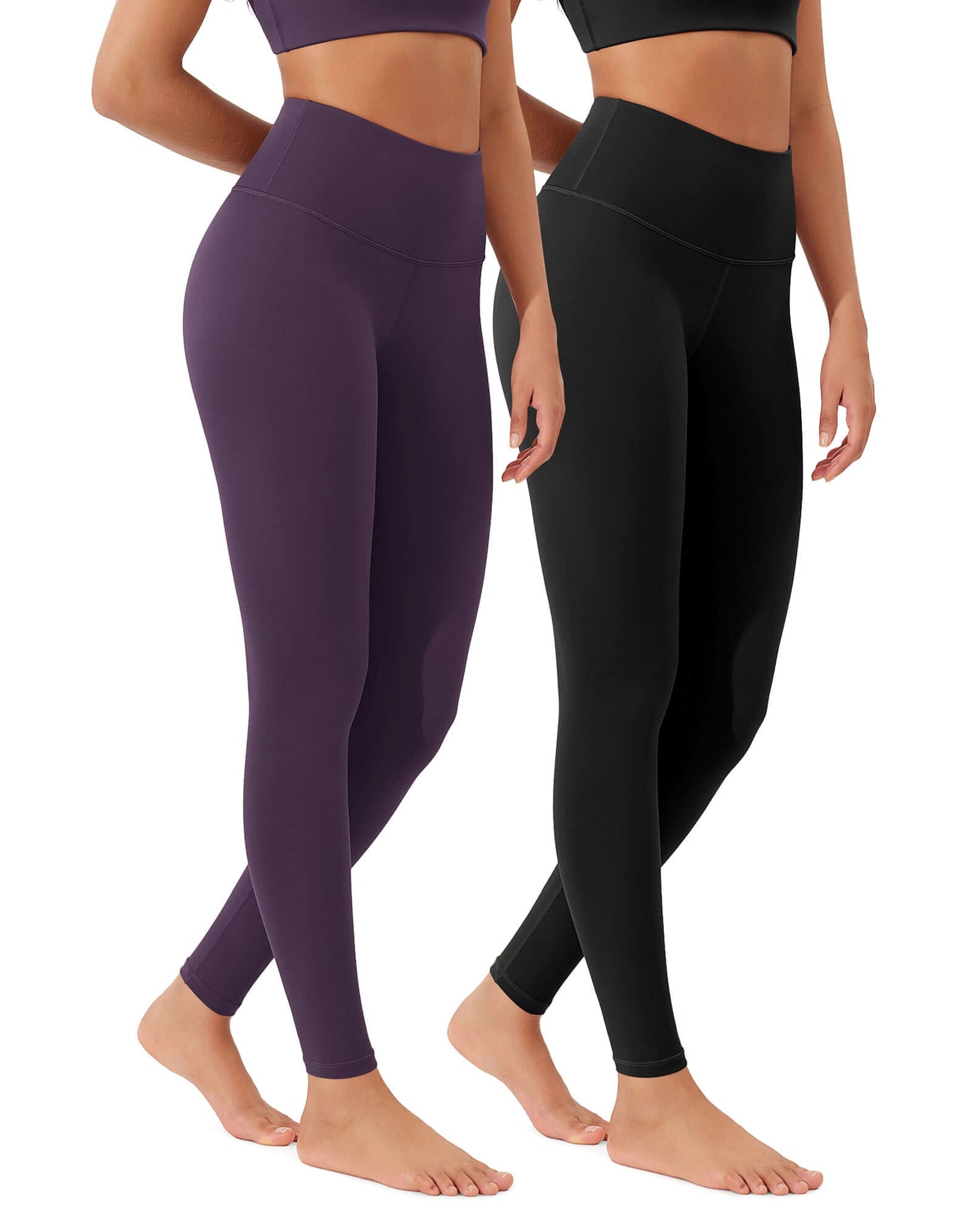 ODLEX 2-Pack 28 High Waist Workout Tummy Control Atheltic Leggings - ododos