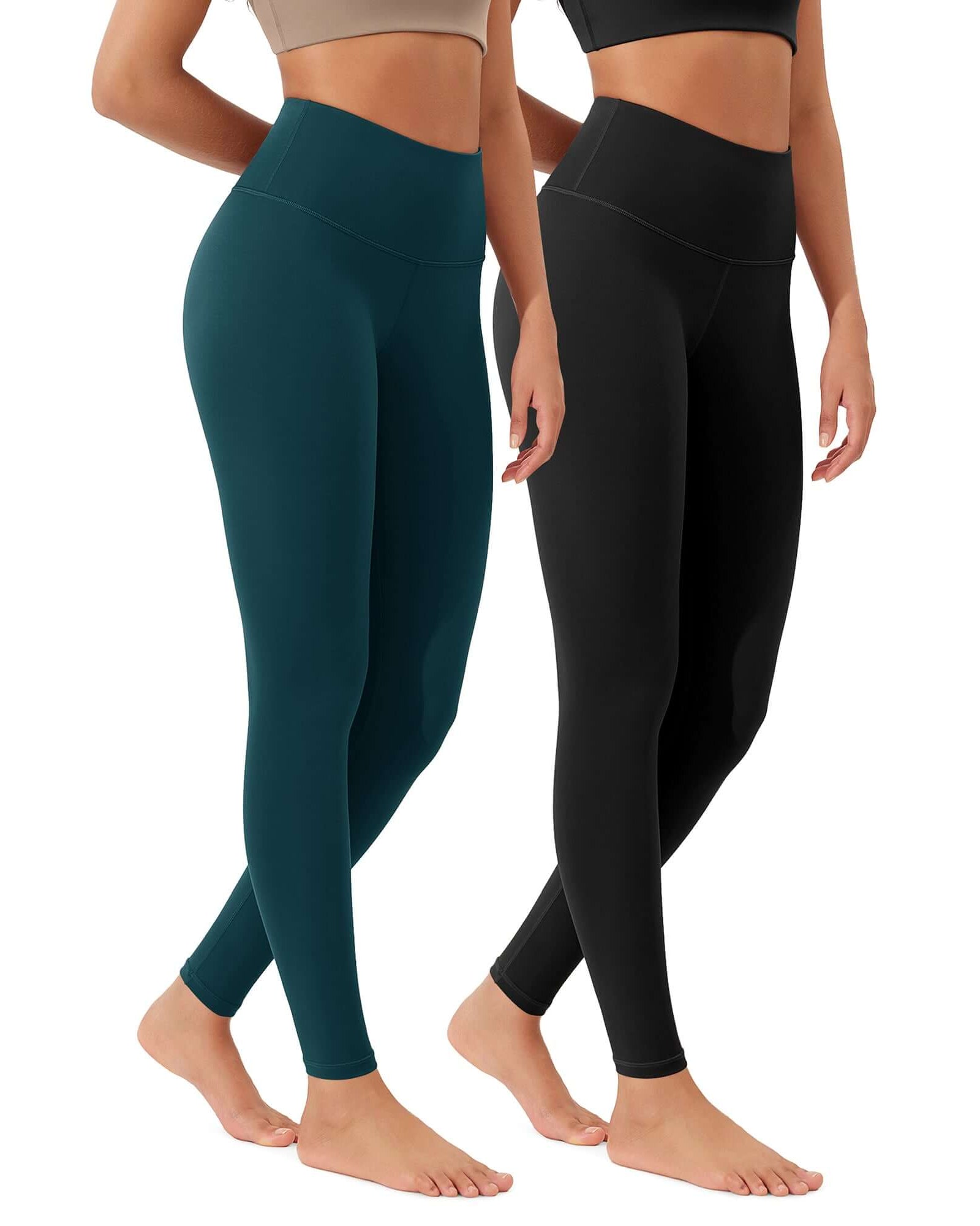 ODLEX 2-Pack 28 High Waist Workout Tummy Control Atheltic Leggings - ododos