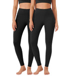 ODLEX 2-Pack 28 High Waist Workout Tummy Control Atheltic Leggings Black+onyx Black Grey - ododos