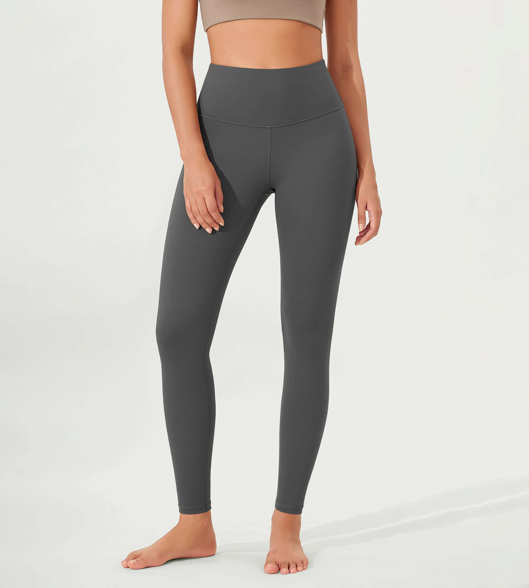 ODLEX 28 High Waist Workout Tummy Control Atheltic Leggings Charcoal - ododos