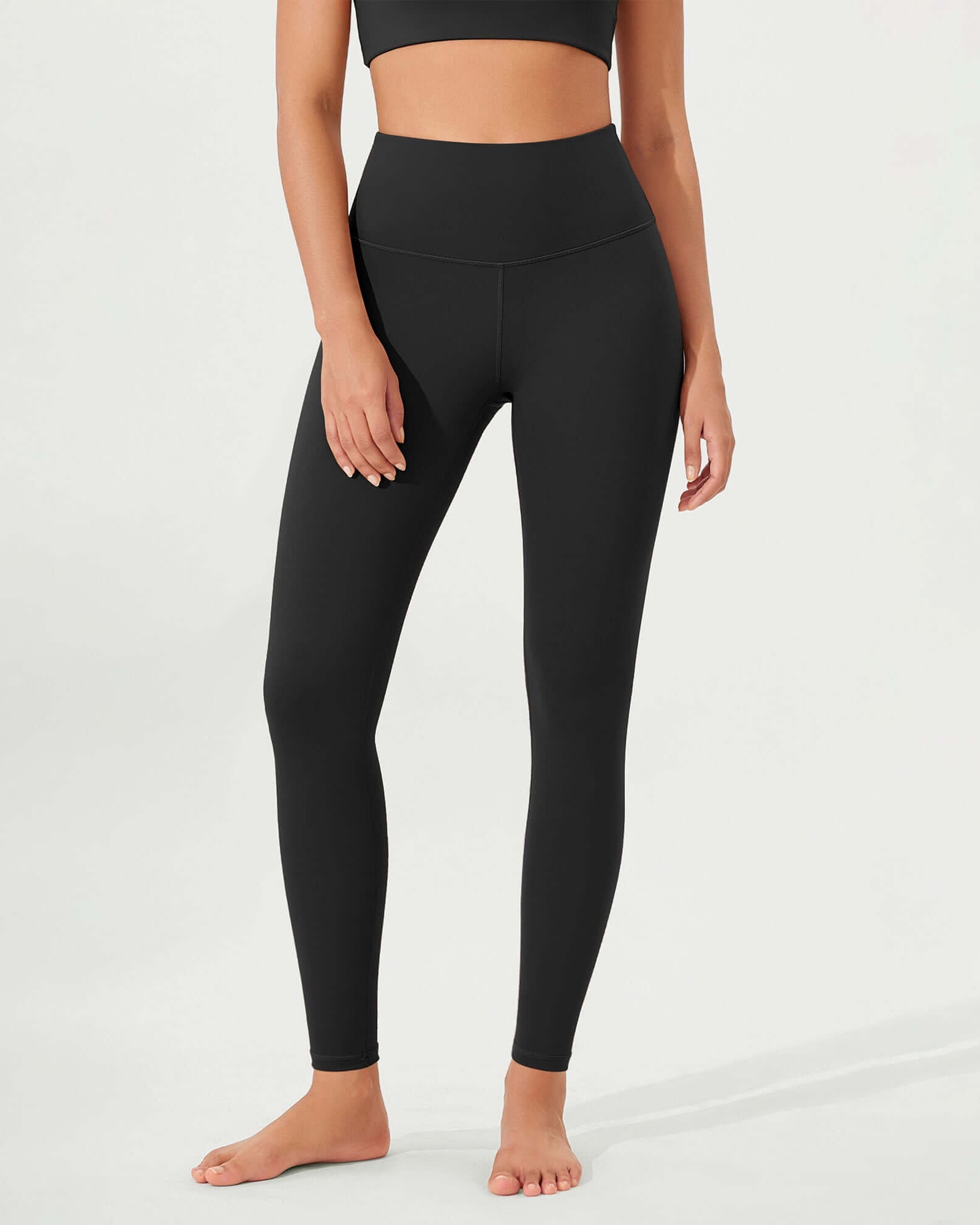 ODLEX 28 High Waist Workout Tummy Control Atheltic Leggings Onyx Black Grey - ododos