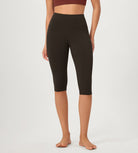 ODCLOUD 14 High Waist Yoga Athletic Running Capris Dark Brown - ododos