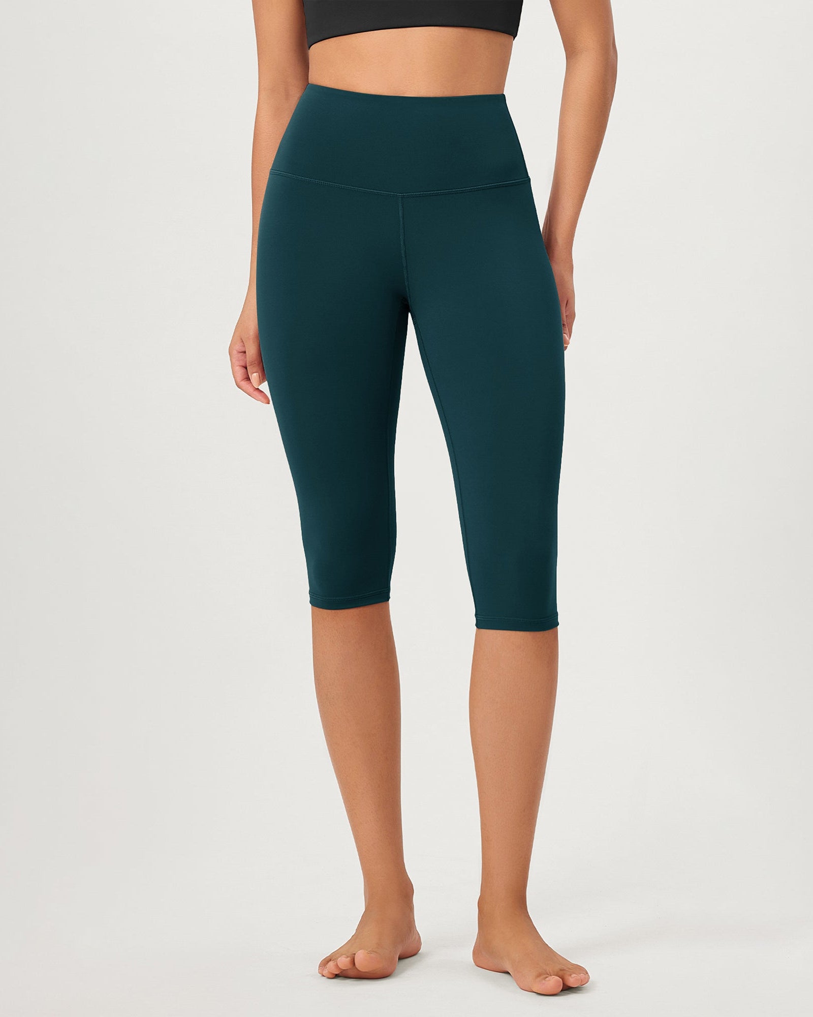 ODCLOUD 14 High Waist Yoga Athletic Running Capris Forest Teal - ododos