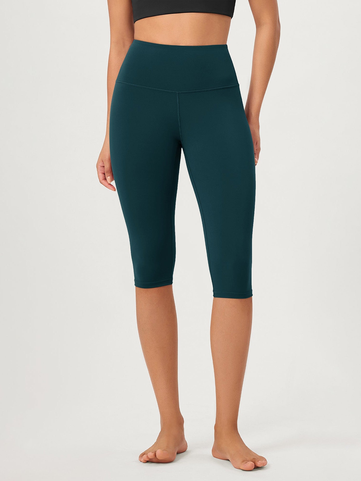 ODCLOUD 14 High Waist Yoga Athletic Running Capris Forest Teal - ododos