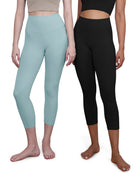 ODCLOUD 2-Pack 19 High Waist Yoga Capris Black+Chambray - ododos