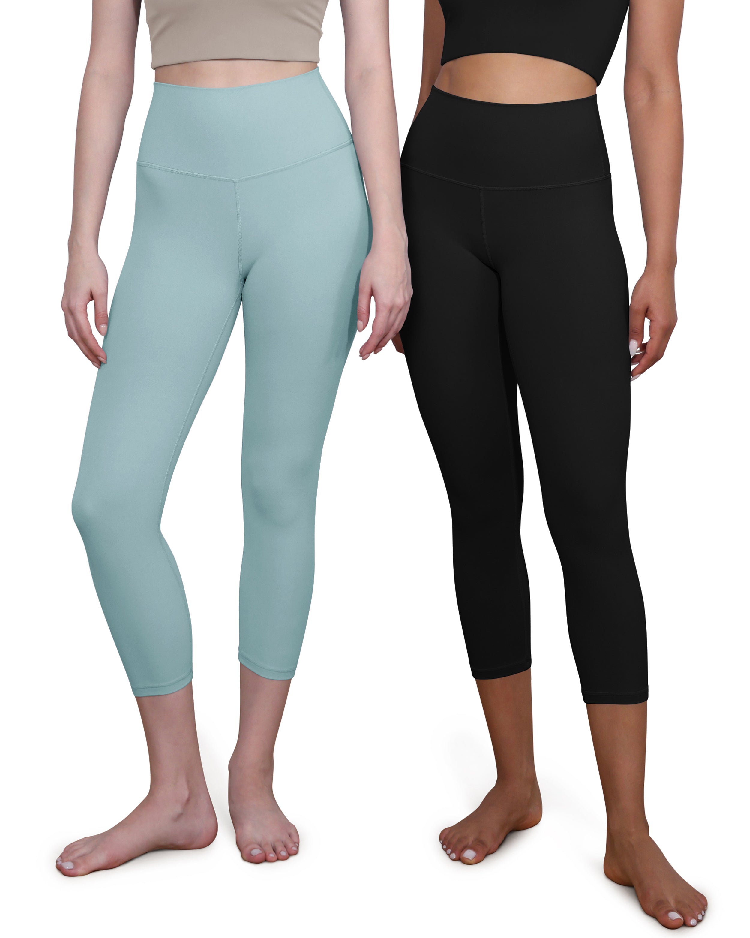 ODCLOUD 2-Pack 19 High Waist Yoga Capris Black+Chambray - ododos