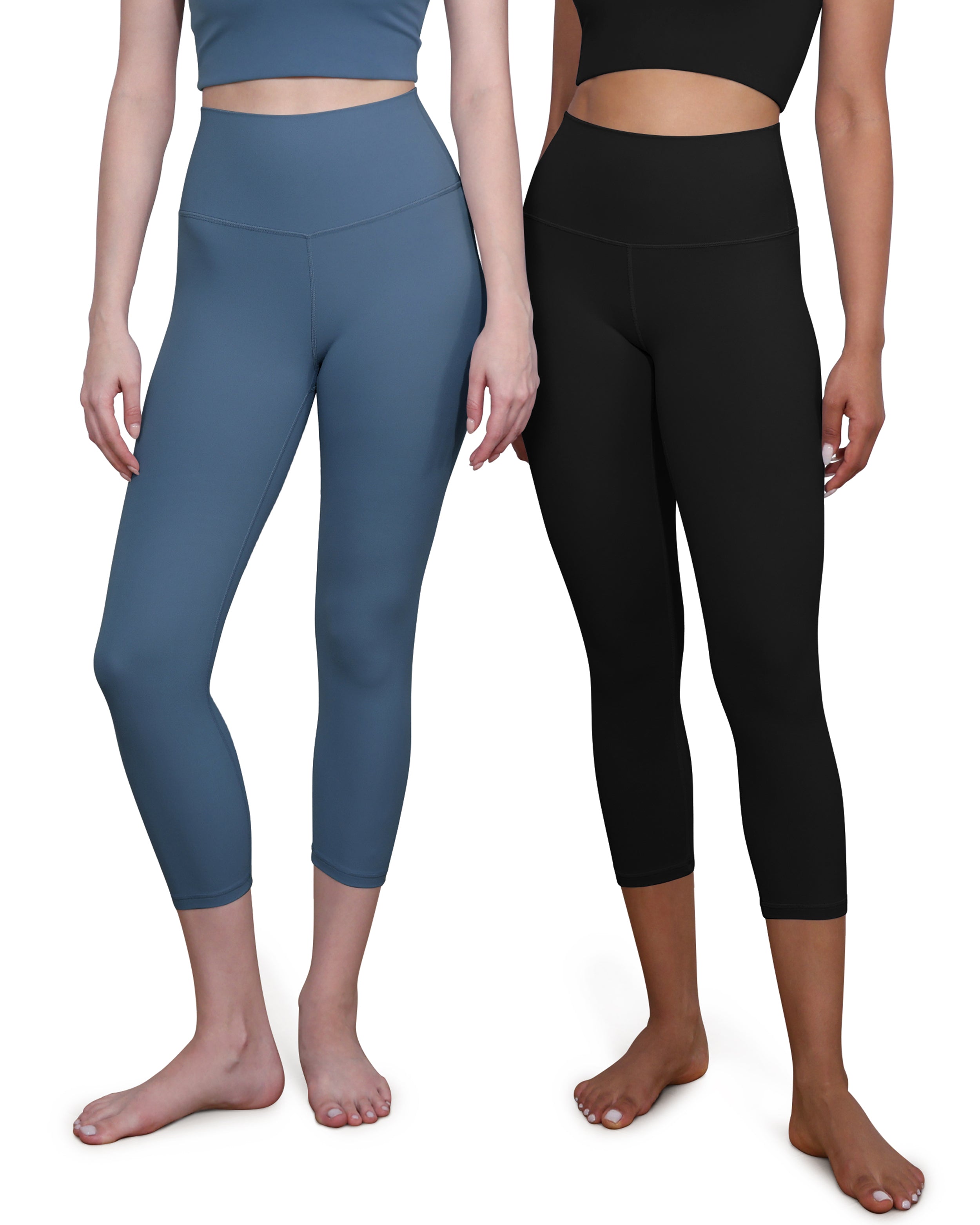 ODCLOUD 2-Pack 19 High Waist Yoga Capris Black+Ink Blue - ododos